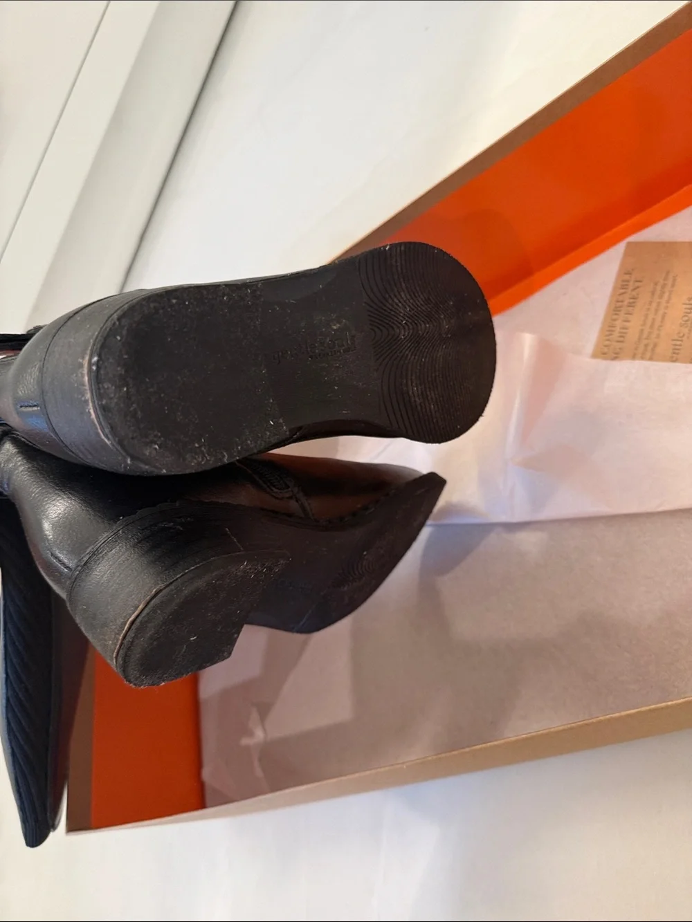 gentle souls Black Leather Mid-Calf Riding Boots